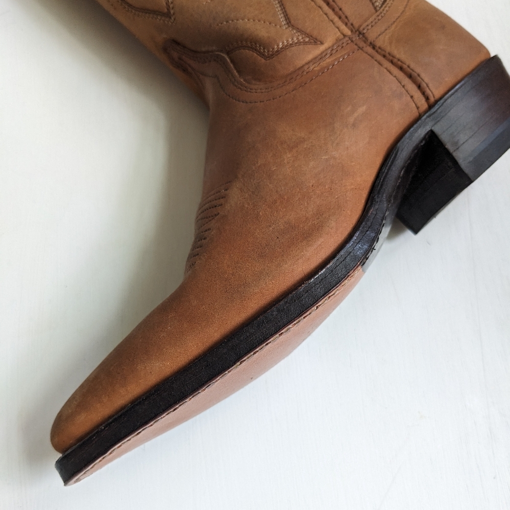 Vintage Dan Post Marlboro Gear Leather Cowboy Western Boots Women's 6M - Picture 11 of 16